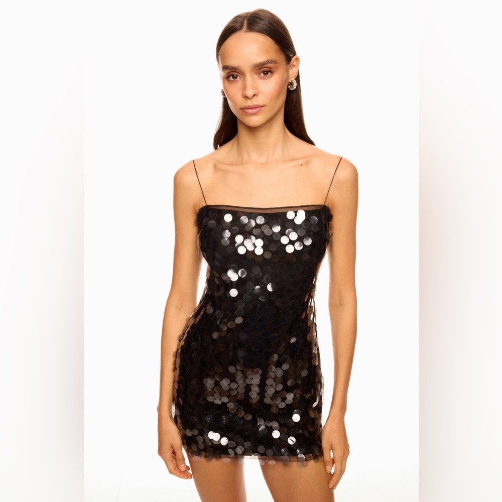 Black Sequin Mini Dress